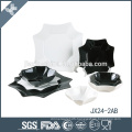 JX24-2AB 24pcs porcelain square dinner set, plate set, red and black mix color set